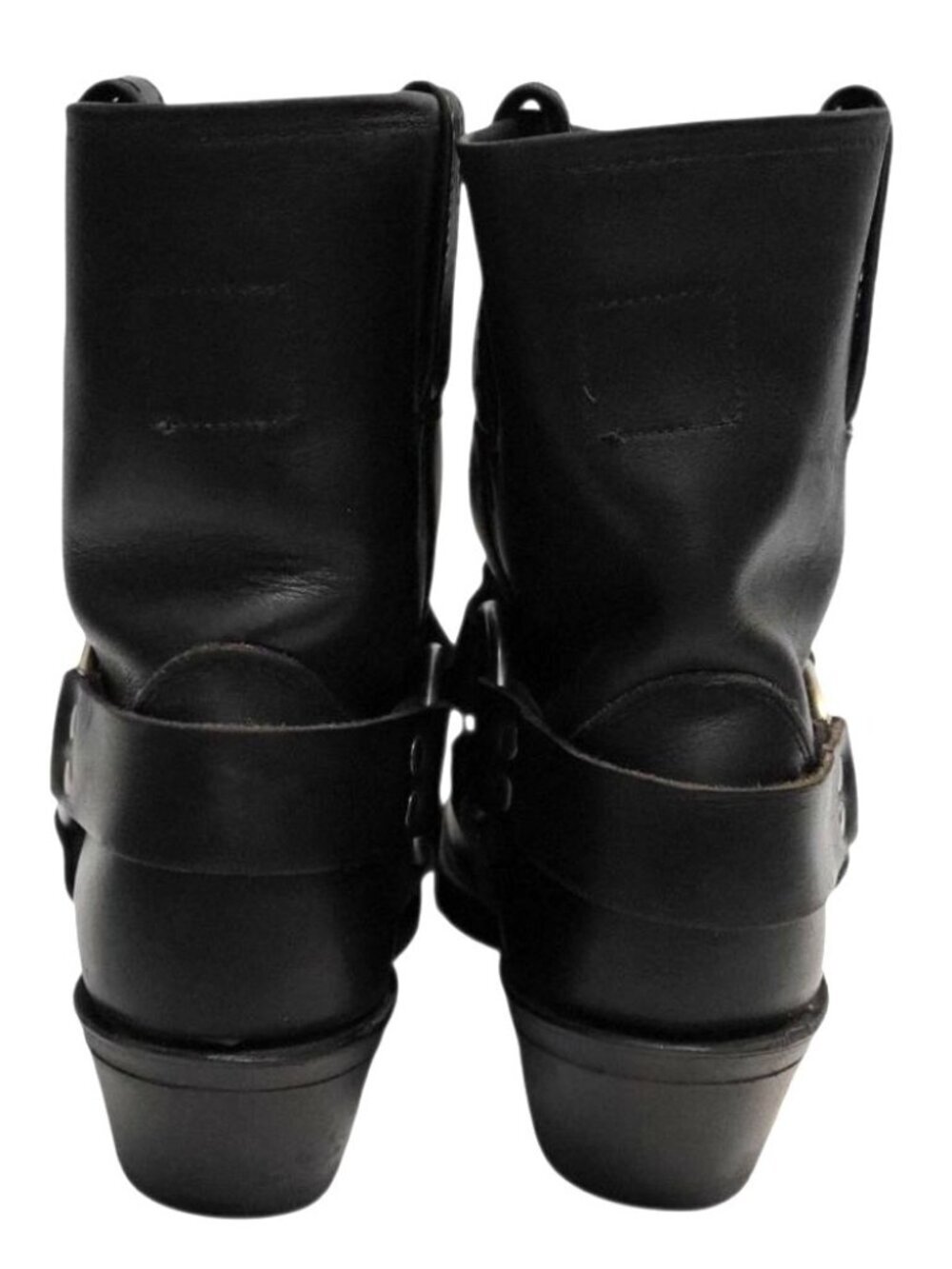 FRYE 8R Harness Short Boot Black Oiled Leather Western Cowgirl Moto Engineer - Picture 6 of 11